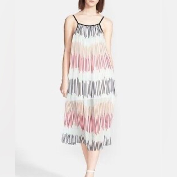 Alice + Olivia Multicolor Striped Silk Dress - Picture 1 of 8